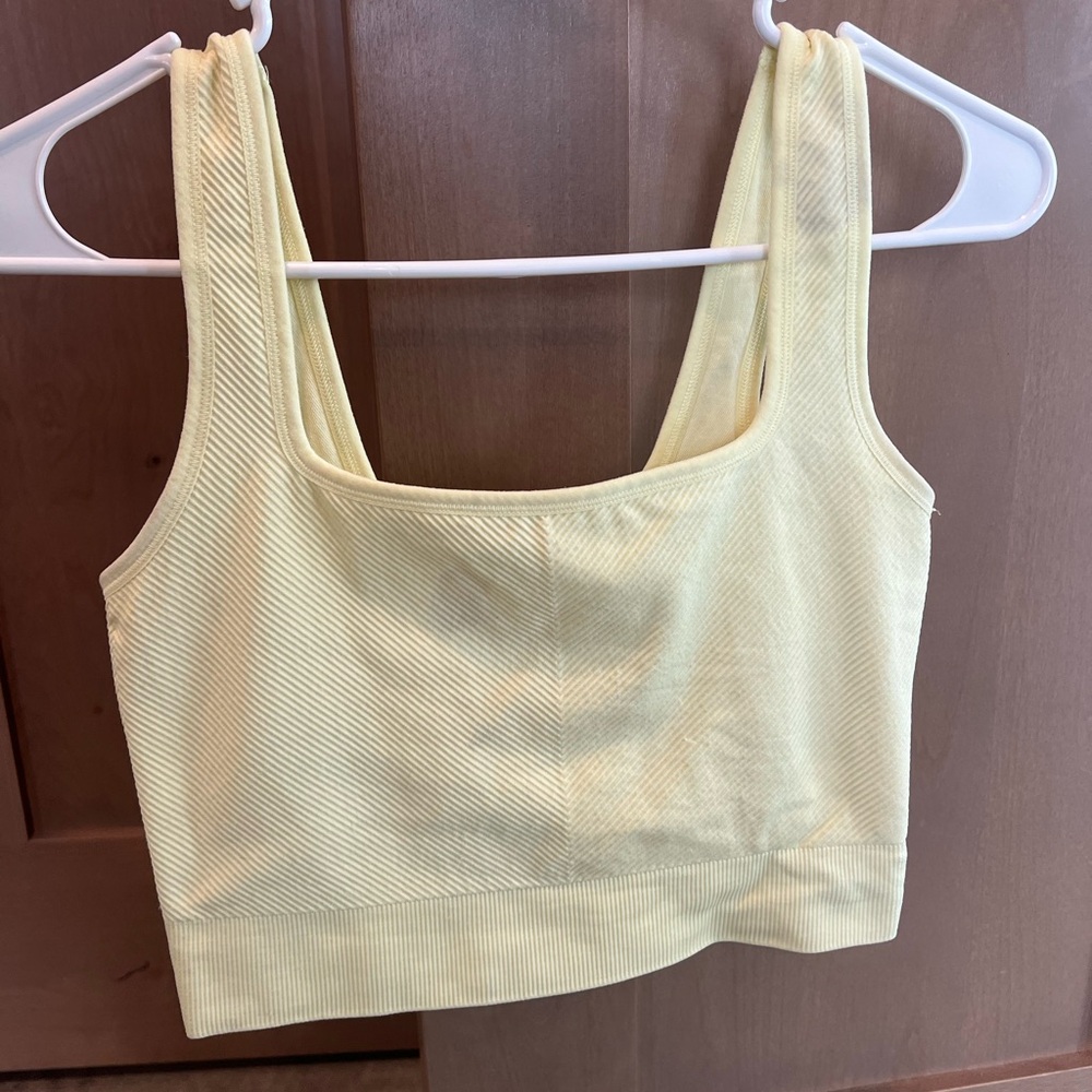 All in Motion Light Yellow Ribbed Top